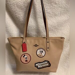 Coach + Disney Minnie Mouse Patch City Zip Tote